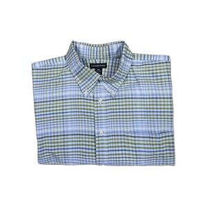 Lands End Mens Button Down Shirt Size 2XL 18-18.5 Multicolor Check Long Sleeve